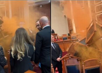 Deputetët e opozitës hedhin tymuese, përjashtohet Flamur Noka