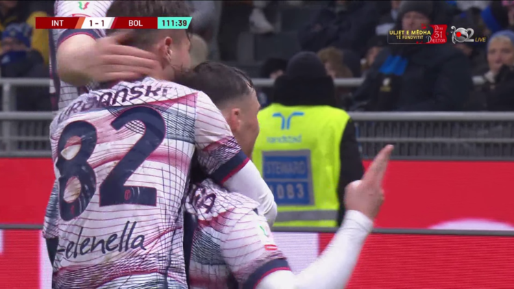 Bologna përmbys dhe eliminon Interin, Asllani titullar