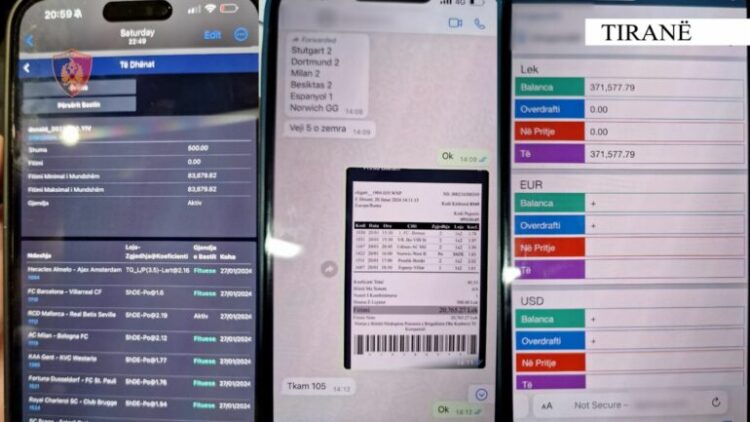 Vendosnin baste sportive përmes telefonave, 8 në pranga