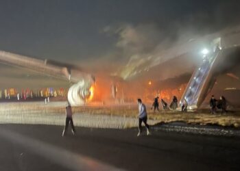 Avioni në flakë, ja momenti i shpëtimit të 379 personave (Video)