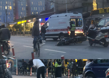 Aksident në Tiranë, plagoset drejtuesi i motorit (FOTO)