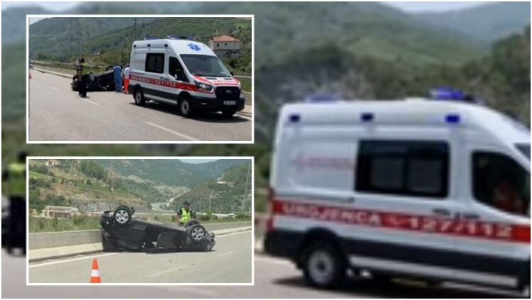 Përmbyset makina në aksin Tiranë-Durrës, detajet e para