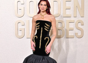 Dua Lipa tregon “vuajtjet” nga fustani i rëndë në ‘Golden Globes’