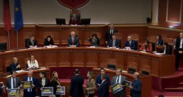 Nis seanca plenare, Salianji udhëheq aksionin opozitar pa tymuese