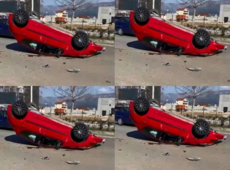 Aksident në Kamëz/ Makina përmbyset në rrugë, plagoset një vajzë