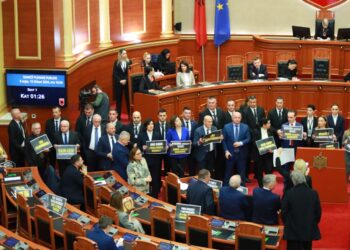 I hoqën mikrofonin deputetit të Bashës, përjashtohen për 10 ditë Vokshi e Hoti