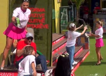 Përplasje fizike mes Eglës dhe Rikes, modelja i hedh pana në kokë