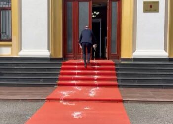 Video – Deputeti derdh bidonat me qumësht në shkallët e parlamentit