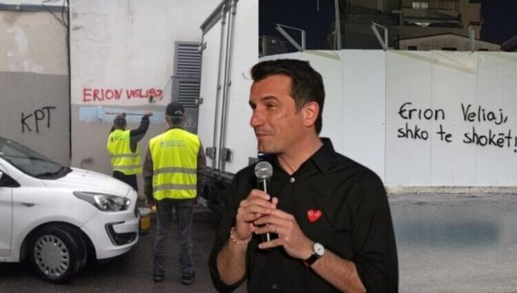 “Veliaj shko te shokët’, Kryebashkiaku nxjerr punonjësit për të fshirë parullat