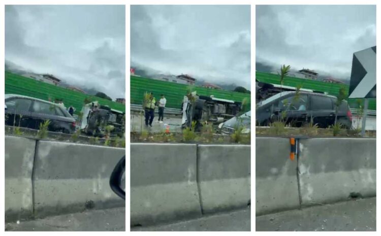 Aksident në Tiranë – Përplasen 2 automjete, batohet furgoni