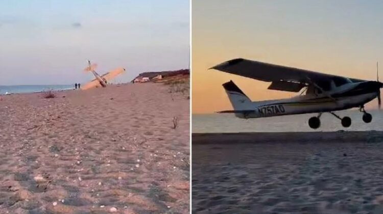VIDEO/ Panik në plazh, aeroplani përmbyset në rërë fare pranë pushuesve