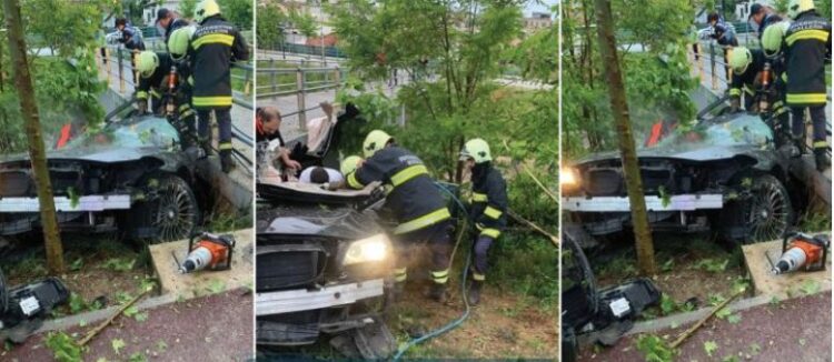 Aksident në Tiranë, 35-vjeçari humb kontrollin e makinës dhe përfundon në Lanë