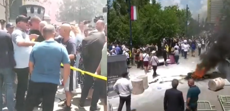 Protesta, Policia hedh gaz dhe tymuese drejt qytetarëve