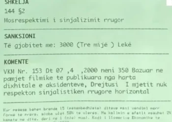 11 shoferë gjobitën në autostradën Tiranë-Elbasan, për mos përdorim sinjali