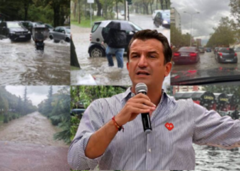 Pak minuta shi përmbytin rrugët e Tiranës, bllokohen ‘pusetat e Lali Erit’ (Pamje)