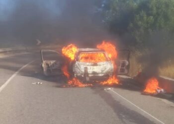 Makina përfshihet nga flakët në aksin Qafë Thanë-Pogradec
