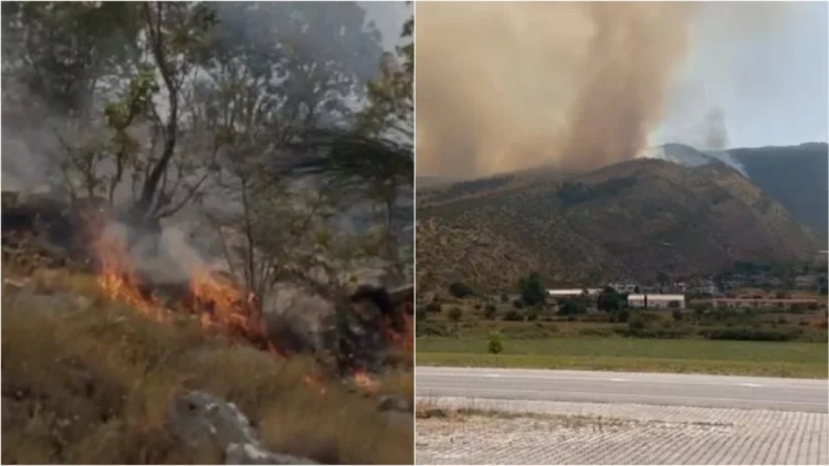 Zjarret në Delvinë dhe Dropull i afrohen fshatrave, në Dhuvjan nuk mund të futen makinat zjarrfikëse