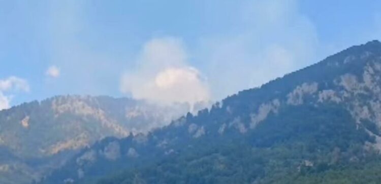 Zjarr i përmasave të mëdha pranë Elbasanit