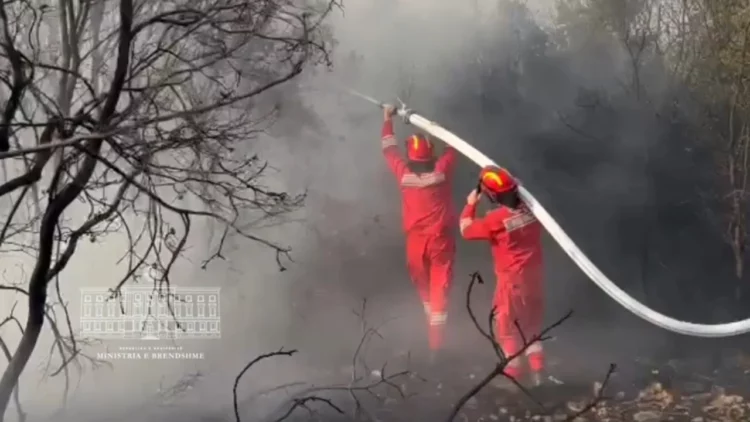 Zjarr masiv në Dropull/ Zjarrfikëset dhe ushtria në terren, ndërhyrje edhe nga ajri