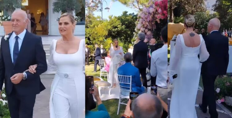 Prezantuesja italiane i jep fund beqarisë, pamje nga dasma luksoze