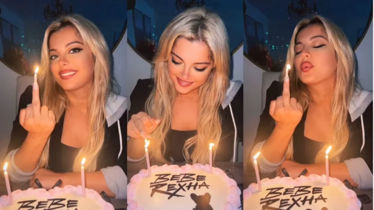 Bebe Rexha feston ditëlindjen, mënyra veçantë si i fryn qirinjtë e tortës