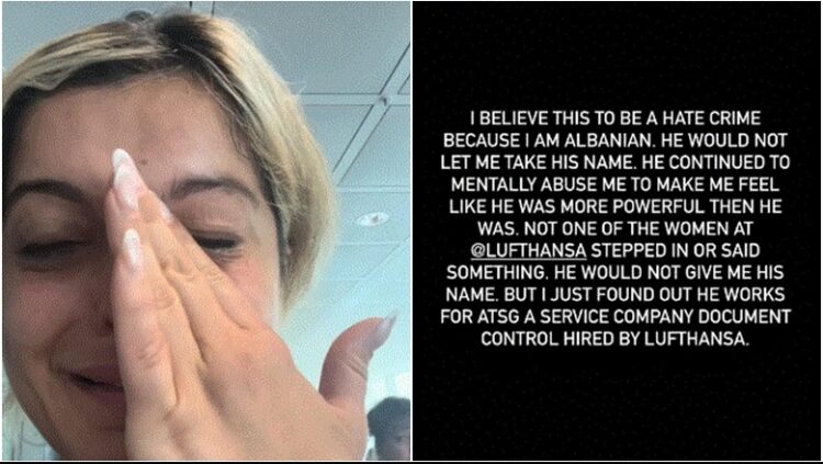 I foli shqip punonjësit të Lufthansa-s , Bebe Rexha ‘shpërthen’ në lot: Nuk më lejuan të fluturoj