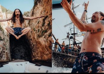 DJ i famshëm amerikan, Steve Aoki shijon bregdetin e Vlorës, viziton shpellën e ‘Haxhi Alisë’