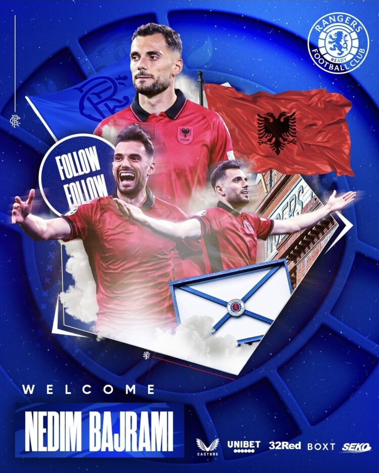 Nedim Bajrami tek Glasgow Rangers: U bashkova me klubin që ka fituar shumë trofe
