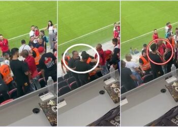 Ofenduan Strakoshën për golin e pësuar, vëllai i portierit ‘përplaset’ me tifozin (Video)