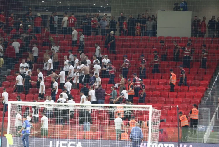 Trazira në shkallët e stadiumit, gjeorgjianët provokojnë tifozët shqiptarë