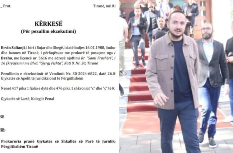 Gjykata e Lartë pranon kërkesën e Salianjit për pezullimin e dënimit me burg, pritet caktimi i datës nga relatori