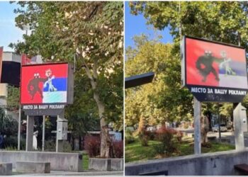 Hakerohet billbordi në Serbi, Shqiponja Dykrenare ‘kap prej fyti’ atë serbe