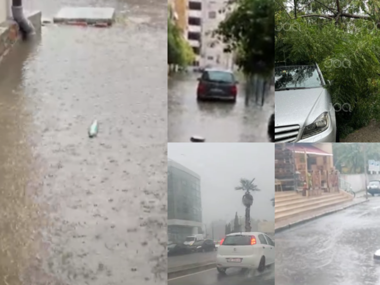 Video – Moti i keq përmbyt Tiranën, rëndohet trafiku. Probleme edhe në qytete të tjera
