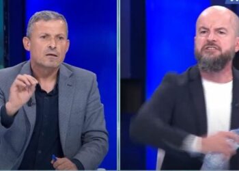 Plas keq në studio, zëdhënësi i Berishës i hedh shishen analistit