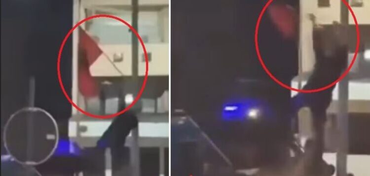 Skandal në RMV, policia heq flamujt e Shqipërisë të vendosur për festat e nëntorit (VIDEO)