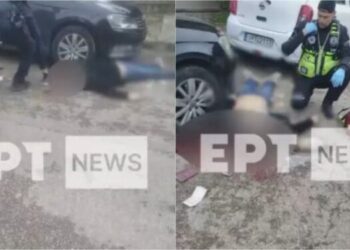 Vrasja e shqiptarit në Athinë, publikohen pamjet nga vendi i ngjarjes, viktima i shtrirë në tokë