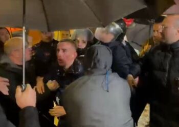 “Lëshojeni djalin”/ Momenti kur policia arreston qytetarin, ndërhyjnë deputetët e PD (VIDEO)
