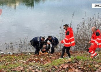 Hidhet nga ura e lumit Buna për t’u mbytur, e shpëtojnë dy efektivë policie