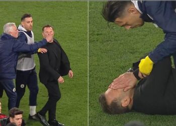 VIDEO/ Skandal pas derbit të Stambollit, Mourinho kap për hunde trajnerin e Gallatasaray, përleshje mes stafeve