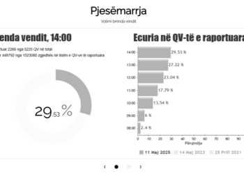 Zgjedhjet/ Ja pjesëmarrja në rang vendi deri në orën 14:00