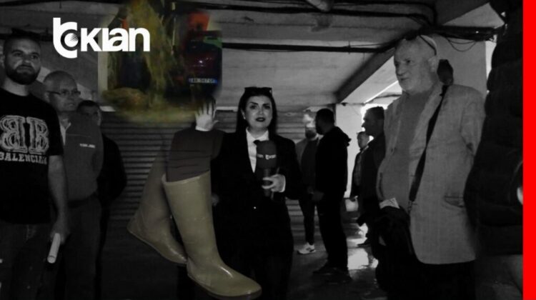 Tiranë – Me çizme punëtorësh në garazh, banorët përmbyten nga ujërat e zeza/ VIDEO