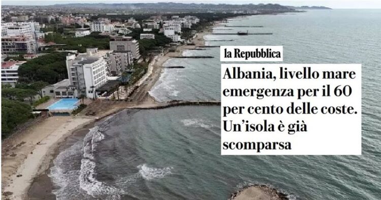 “La Repubblica”: Shqipëria po gërryhet nga erozioni, një ishull u zhduk