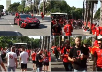 Ndizet atmosfera para Shqipëri-Serbi, Tirana “vishet” kuqezi. Tifozët nisin grumbullimin