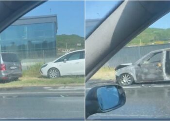 VIDEO/ Aksident i trefishtë në autostradën Tiranë – Durrës, shkrumbohet nga flakë një automjet