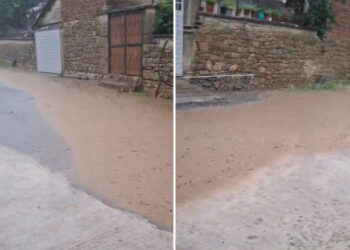 Pogradeci përfshihet nga reshje të dendura shiu, breshër dhe stuhi ere