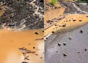 Dheu bllokon rrugën Gramsh-Korçë, në fshatin Bratilë