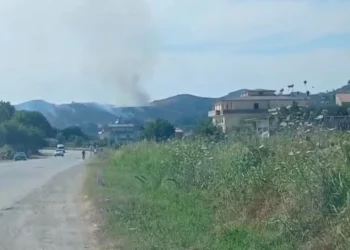 Zjarr në kodrat e Peqinit, nuk e shuan as ndërhyrja e 2 helikopterëve