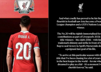 Liverpool thyen rregullin e Premier League në nder të Diogo Jotës