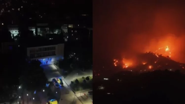 Situata alarmante nga zjarri në qytetin e Delvinës, bashkia po hap breza mbrojtës me skrepa
