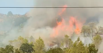 Zjarr pranë Syrit të Kaltër, turistët evakuohen, në rrezik parku rreth burimit